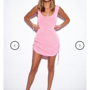 SNDYS Byron knit pink crochet dress, coverup or dress